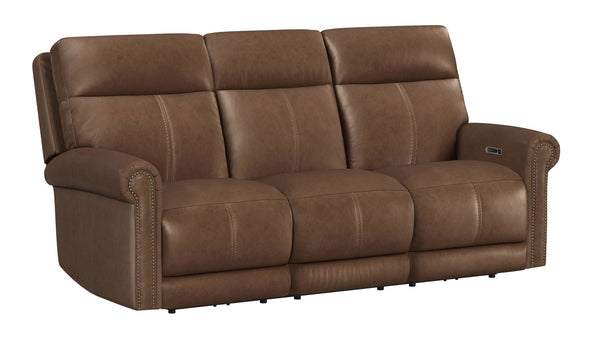 Sofá reclinable eléctrico marrón rojizo